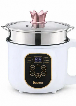 Электрическая кастрюля-пароварка 1,8л 2000 вт / электрокастрюля domotec ms-7729 белый