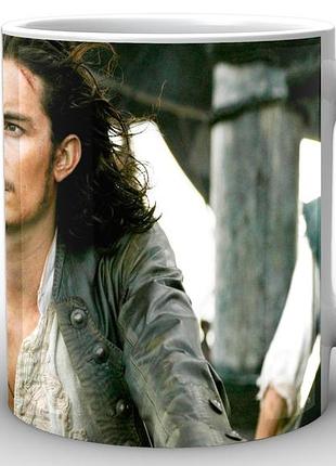 Кружка geekland белая pirates of the caribbean пираты карибского моря уилл за штурвалом pc.02.014