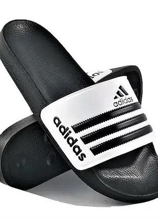 Шльопанці adidas чорні сланці тапочки білі адідас жіночі (розміри: 39,40,41)