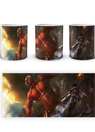 Кружка geekland attack on titan атака титанов колоссальный титан aot 002.06