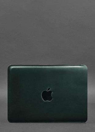 Кожаный чехол для macbook 14 дюймов зеленый crazy horse