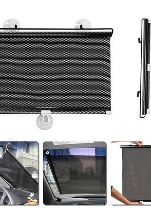 Сонцезахисна шторка на лобове скло sunshield 56х125 см., чорний, шторка в машину на лобове скло