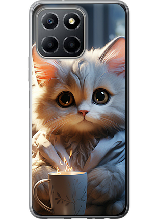 Чохол на huawei honor x8 5g білий кіт "5646u-4149-851"