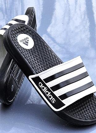 Чоловічі білі шльопанці adidas чорні сланці тапочки адідас (розміри: 42)