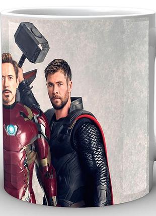 Кружка geekland белая avengers мстители сэм, тор и тони старк ag.02.020