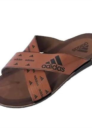 Чоловічі шльопанці тапочки adidas сланці коричневі адідас (розміри: 40,41,42)