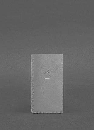 Шкіряний чохол для iphone 13 сірий