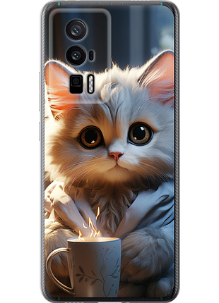 Чехол на xiaomi redmi k60 pro белый кот "5646u-3457-851"