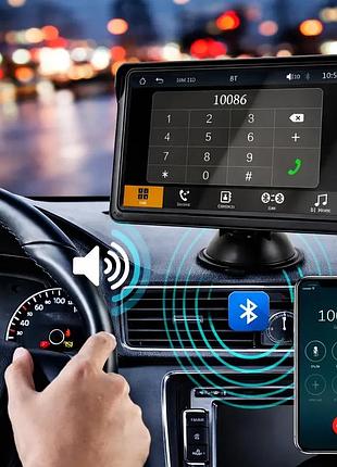 Беспроводной автомобильный экран carplay / портативный автомобильный видеоплеер, совместимый с apple carplay и android auto,