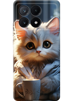 Чохол на xiaomi poco x6 pro білий кіт "5646u-3497-851"
