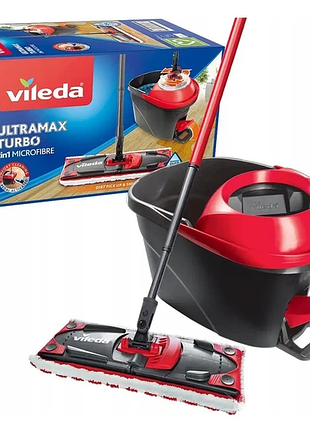 Набор для уборки vileda ultramax turbo (163425) швабра + ведро 2 в 1