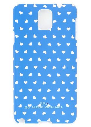 Чехол aru для samsung galaxy note 3 hearts blue