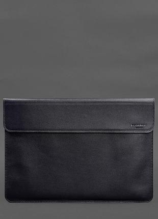 Кожаный чехол-конверт на магнитах для macbook air 15 (2023) темно-синий