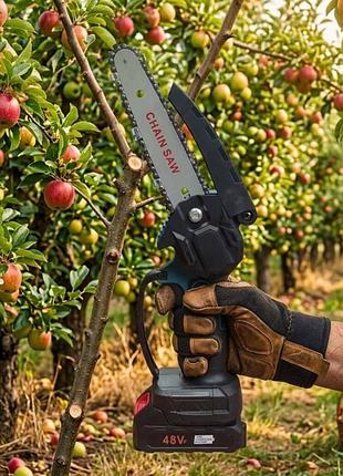 Акумуляторна ланцюгова мініпила 6 inch electric saw у кейсі/2 акумулятори + окуляри