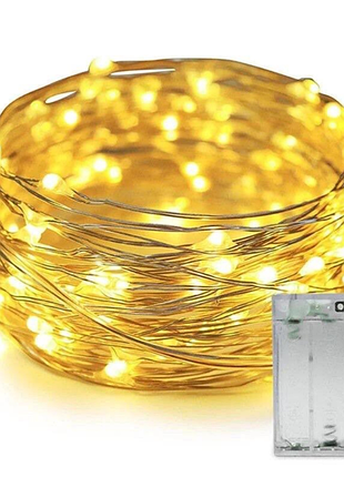 Гирлянда крапля роси 20 м 200led warm white на батарейках