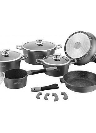 Набор посуды royalty line rl es-1014m silver 14 pcs