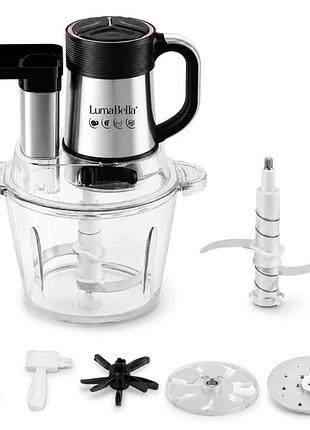 Измельчитель кухонный luma bella lb-56028 стеклянная чаша 3.5 л 6в1 1000 вт черный