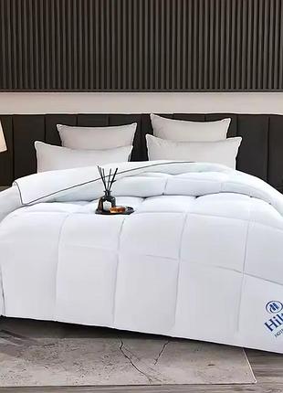 Ковдра двоспальна біла hilton 200×230 см.готельна для дому та готелів 4 кг,силіконовий наповнювач, силіконовий наповнювач
