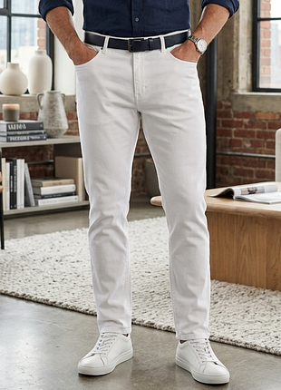 Чоловічі білі джинси завуженого крою slim fit р. 36, 40