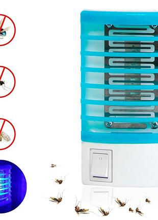 Знищувач комах "mosquito small night lamp" блакитний, антимоскітна лампа проти комарів 220 в