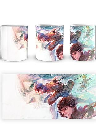Кружка geekland атака титанов attack on titan эрен микаса армин в бою at.02.71