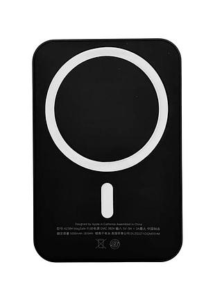 Павербанк с беспроводной магнитной зарядкой 5000мач, powerbank беспроводной для iphone magsafe black