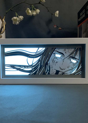 Світильник багатошаровий нічник 3d з ефектом аніме наруто неджі naruto neji на пульті керування 20 см
