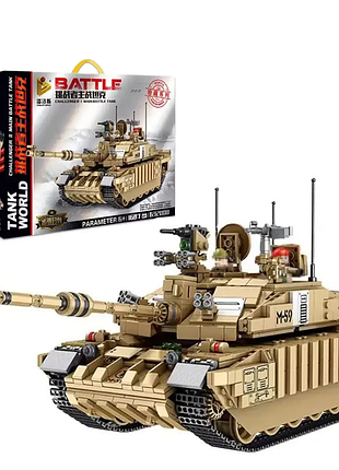Конструктор детский. танк военный challenger ii игровой на 1687 детали