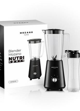 Блендер mozano nutri sport 3в1 чорний