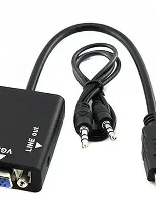 Відеоадаптер hdmi - vga конвертер відео + аудіо 1080p