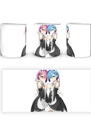 Кружка geekland re:zero. життя з нуля в альтернативному світі рем рам rz 02.004
