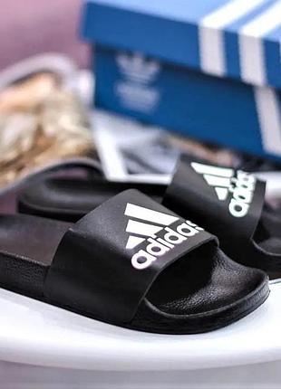 Мужские шлёпанцы тапочки adidas сланцы адидас чёрные (размеры: 41)