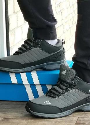 Зимние кроссовки adidas gore-tex мужские серые с мехом ботинки адидас (размеры: 42,43,44) видеообзор
