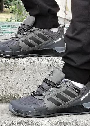 Термо кросівки adidas terrex чоловічі сірі адідас терекс єврозима gore-tex (розміри: 40,41,42)