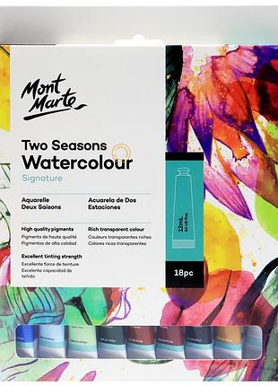 Краски акриловые для рисования mont marte two seasons watercolour signature 18pc x 12ml разноцветные