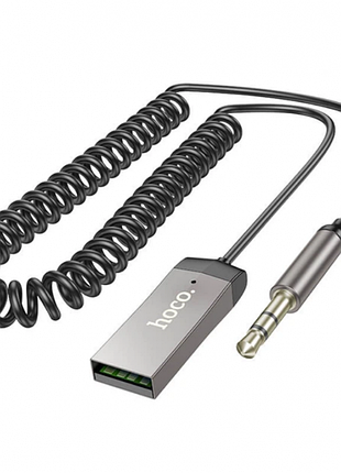 Ресивер bluetooth hoco e78 benefit car aux bt receiver с кабелем 1.2m, bt5.3, 3.5mm