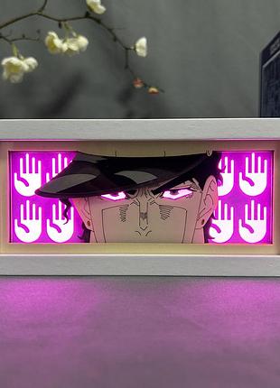 Світильник багатошаровий нічник 3d з ефектом аніме джоджо джотаро jojo joutarou на пульті керування 20 см nl3d jj j