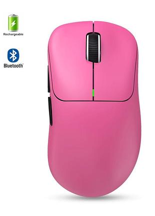 Миша бездротова hxsj t700 з акумулятором 2.4g+bluetooth+wired pink