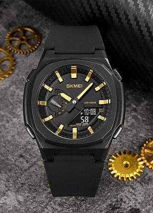 Skmei 2091bkgdbk black-gold-black 4