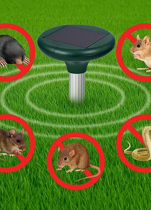 Ультразвуковой отпугиватель кротов на солнечных батареях solar rodent repeller (круглый)
