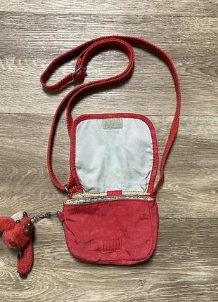 Оригінальна сумка / мессенджер kipling nylon crinkle red mini сумка нейлонова з мавпою 7
