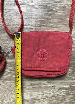 Оригінальна сумка / мессенджер kipling nylon crinkle red mini сумка нейлонова з мавпою 2
