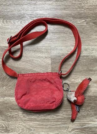 Оригінальна сумка / мессенджер kipling nylon crinkle red mini сумка нейлонова з мавпою 8