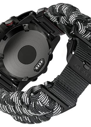 Ремінець для годинника hemsut hga145 rugged paracord camo grey garmin 22 mm