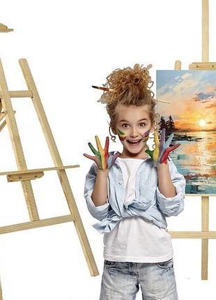 Деревянный мольберт для живописи maaleo регулируемый 139 x 82 x 57 см (22621)