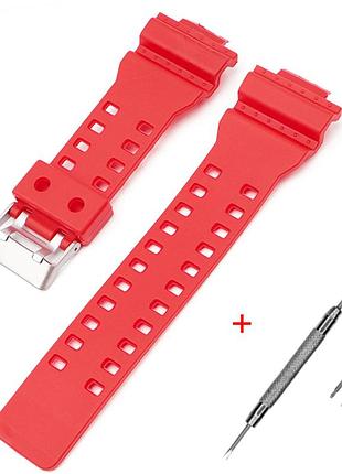 Ремешок для casio g-shock ga-100/110 red si