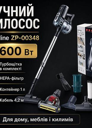 Мощный ручной пылесос zepline zp-00348 2600 вт с турбощеткой для дома, зеленый