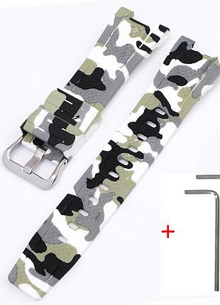 Ремешок для casio g-shock gst-w300 camo white si