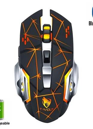 Миша бездротова з підсвіткою t-wolf q13 bt strip black oriiginal 2,4g+bluetooth