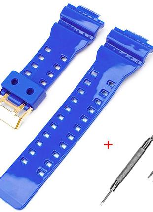 Ремінець для casio g-shock ga-100/110/120 blue-glossy gd
